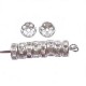 Strass-Rondell 8mm Silber - Cristal clear
